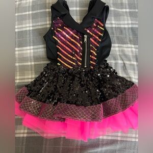 Weissman Black and Pink Dance Costume with Tulle NWOT